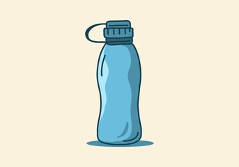 Blue color of water bottle illustration