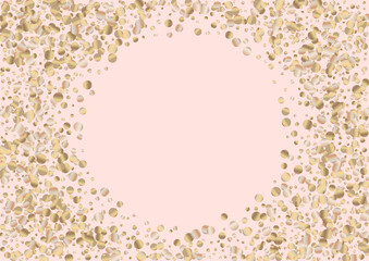 Gold Round Holiday Pink Background. Christmas