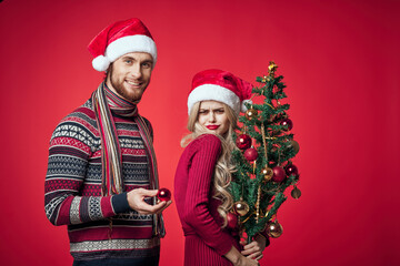 man and woman christmas toys holiday together christmas