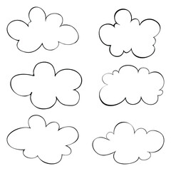 Vector illustration of collection of clouds. Icons for print or web applications. EPS 10