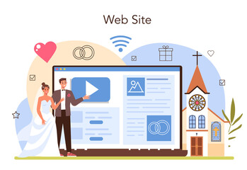 Wedding planner online service or platform. Organizer planning