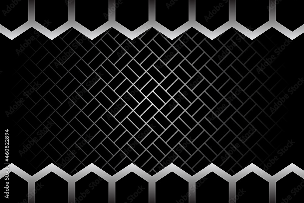 Poster black abstract geometric background. modern shape concept with light gradient. brick pattern with gr