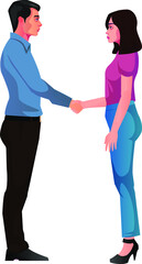 business people partnership and cooperation concept happy smiling businesswoman and businessman shake hands