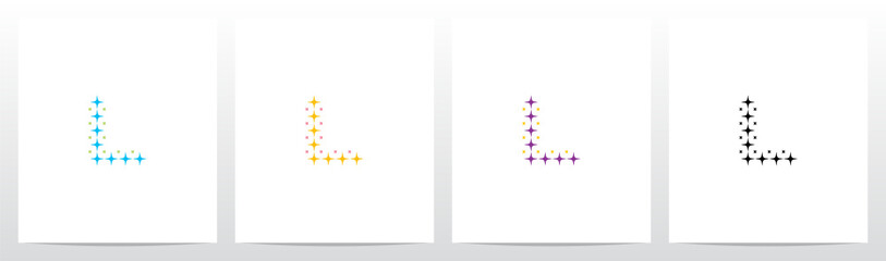 Obraz premium Light Spark Forming Letter Logo Design L