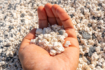 Popcorn Beach near the town of Corralejo, north of the island of Fuerteventura, Canary Islands. Spain