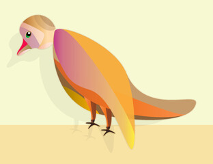 Fototapeta premium A sad bird looking to the ground 