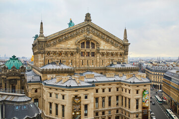 Beautiful Parisian skyline with Opera Garnier on a winter day