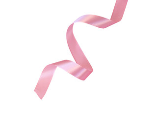 Pink ribbon isolated on white background