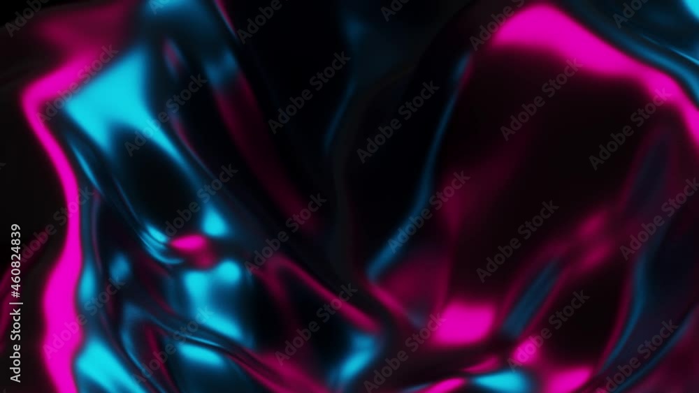 Aufkleber neon colored liquid waves on dark background. colorful fluid abstraction flow. abstract dynamic wavi
