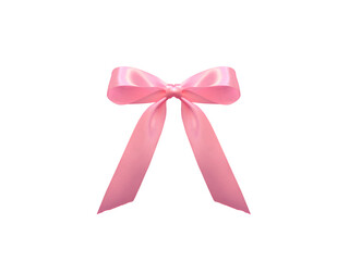 March 8 Handmade Card. pink satin silk ribbon 8 shape for greeting card element isolated on white background