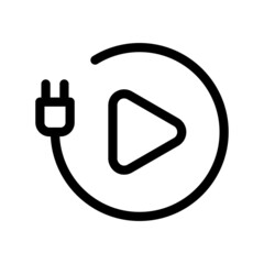 Plug And Play Outline Vector Icon Design