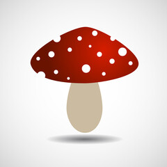 Amanita Mushroom icon isolated on white background, vector illustration