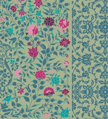 wedding card design, traditional paisley floral pattern , royal India	