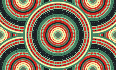 Repeat ethnic Easter circle pattern, seamless pattern