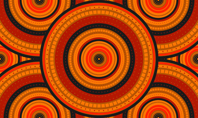 Repeat ethnic Easter circle pattern, seamless pattern