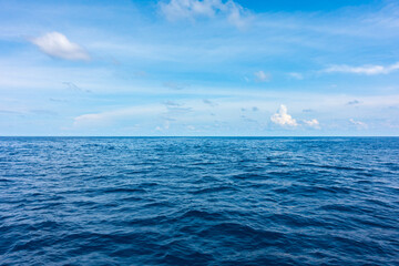 Calm Sea and Blue Sky Background. - 460827497