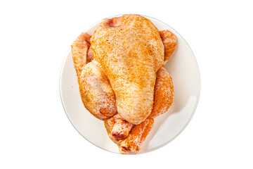 chicken coquelet raw whole chick cocle meat poultry ready to bake or cook fresh meal snack on the table copy space food background rustic