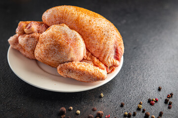 chicken coquelet raw whole chick cocle meat poultry ready to bake or cook fresh meal snack on the table copy space food background rustic