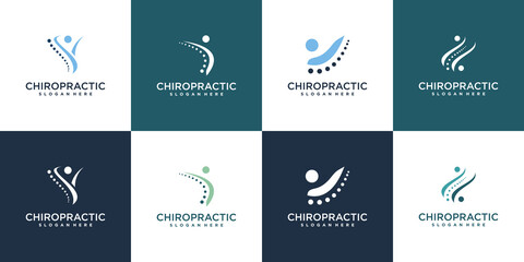 Chiropractic logo collection with modern style Premium Vector - obrazy, fototapety, plakaty