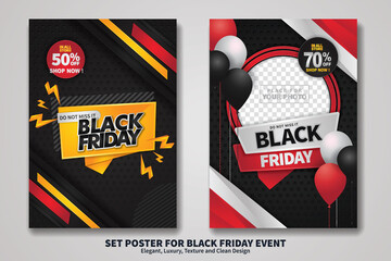 Black Friday Sale poster design set