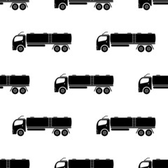Milk Tanker Icon Seamless Pattern, Milk Transportation Tanker Icon