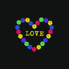 Love pickleball sign . Great for badges, t-shirt and postcard designs.