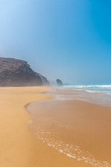 Roque Del Moro from Cofete beach in the Jandia natural park, Barlovento, south of Fuerteventura, Canary Islands. Spain