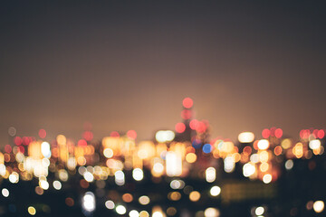 夜の街のボケた写真