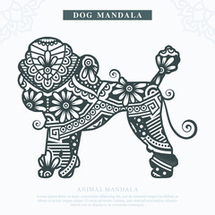 Fototapeta na wymiar DOG Mandala Vector. Vintage decorative elements. Oriental pattern, vector illustration.