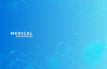 Obraz premium blue hexagonal medical and healthcare background design