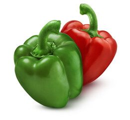 Sweet bell peppers isolated on white background