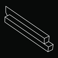 Impossible object. Escher style. Optical illusion shape. 3d illustration. Geometric figures.