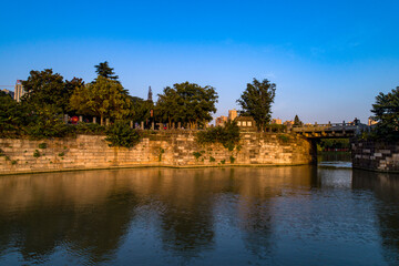 Fototapeta na wymiar A view of qingjiang Gate of the Beijing-Hangzhou Grand Canal in Huaian city, East China's Jiangsu Province, Oct. 4, 2021.