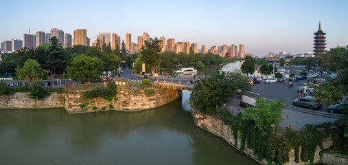 A view of qingjiang Gate of the Beijing-Hangzhou Grand Canal in Huaian city, East China's Jiangsu Province, Oct. 4, 2021.