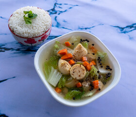 Thai Mixed Currie Dishes with Plain Rice