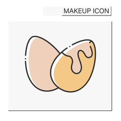  Makeup sponge color icon. Special cosmetic instrument for skin foundation. Beauty procedure. Makeup concept. Isolated vector illustration