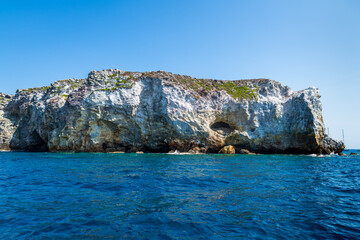 Panarea island (Aeolian archipelago), Lipari, Messina, Sicily, Italy: view of the rocky coast of 