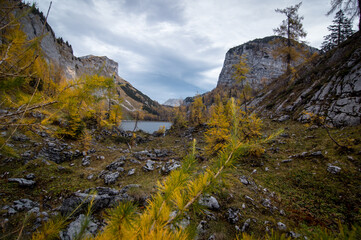 Der Lahngangsee im Ausserland, liegt sehr idylisch im Toten Gebirge