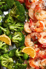 stir-fried mixed vegetable with shrimps - healthy food style