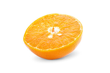 sliced orange isolated on the white background