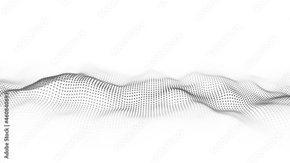 Poster abstract technology wave of particles. big data visualization. light background with motion dots. ar
