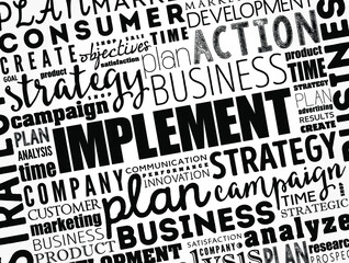 Implement word cloud collage, business concept background