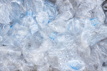 The plastic is gathered to be recycled