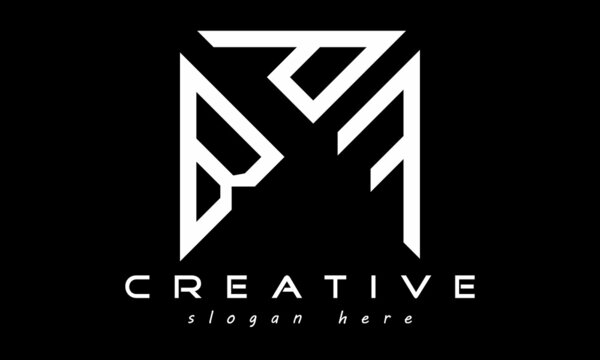 BPF geometric rectangle triangle polygon letters logo design vector, business logo, icon shape logo, stylish logo template