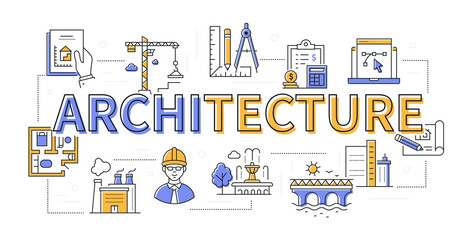 Architecture - line design style modern banner