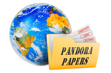 International Offshore Corruption, Pandora Papers, concept. 3D rendering