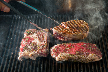 grilled meat on the grill