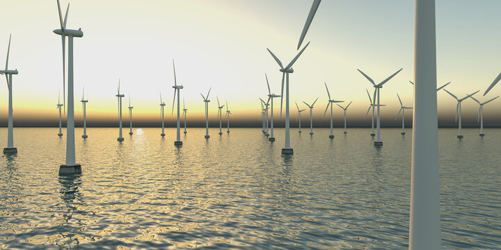 Windr&auml;der auf dem Meer, Offshore