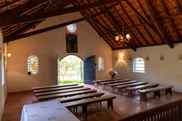 interior of an old colonial chapel in S&atilde;o Paulo, Brazil.