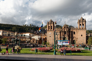 Naklejka premium Miasto Cuzco, dawna stolica imperium Inków, w dzien.